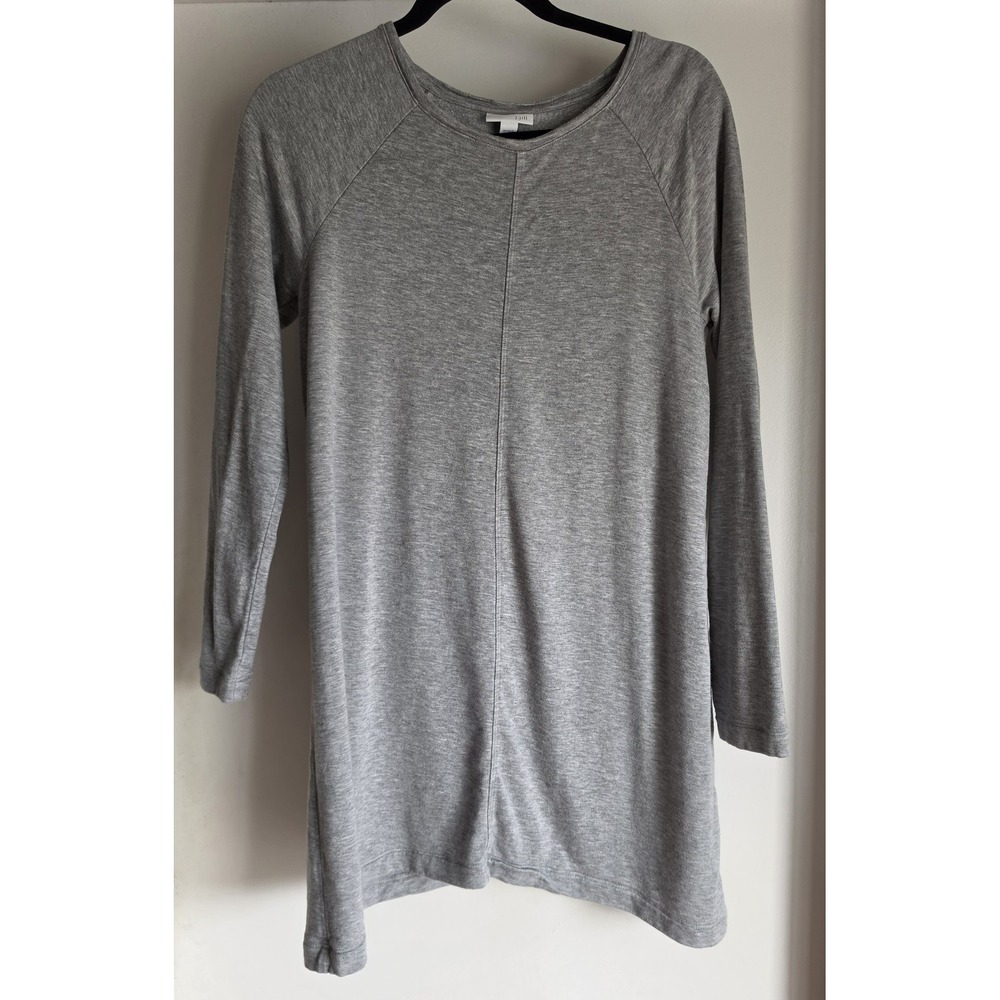 J.Jill Tunic Women S Gray Long Sleeve Round Neck Casual Top Blouse Shirt